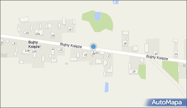 Bujny Księże, Bujny Księże, 16, mapa Bujny Księże