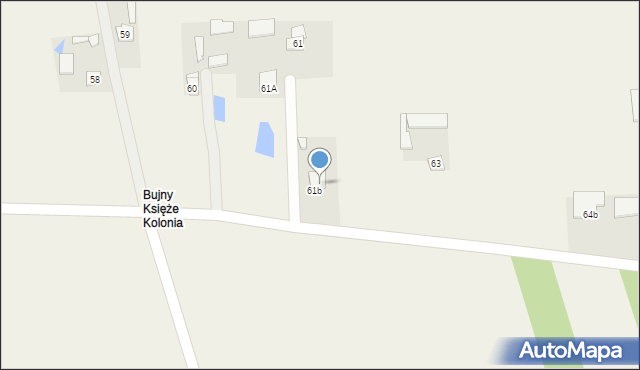 Bujny Księże, Bujny Księże, 61A, mapa Bujny Księże