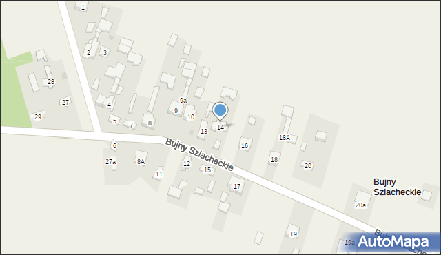 Bujny Szlacheckie, Bujny Szlacheckie, 14, mapa Bujny Szlacheckie