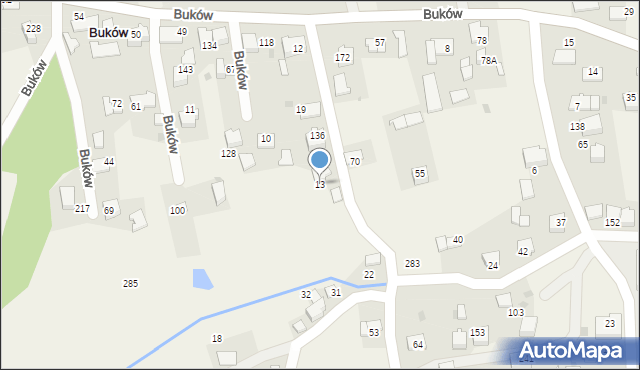 Buków, Buków, 13, mapa Buków