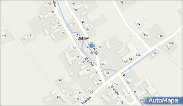 Buków, Buków, 36, mapa Buków