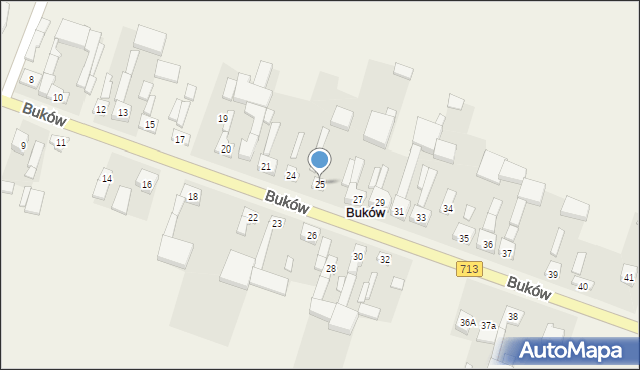 Buków, Buków, 25, mapa Buków