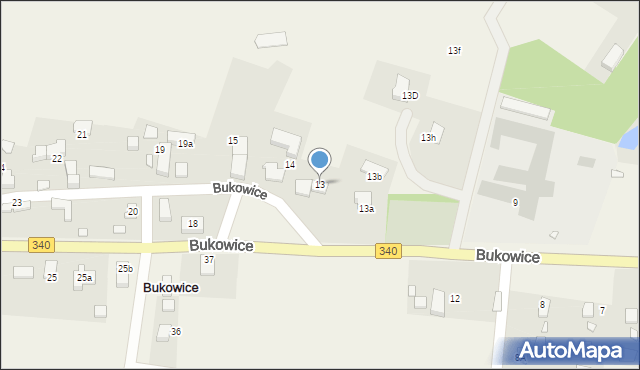 Bukowice, Bukowice, 13, mapa Bukowice