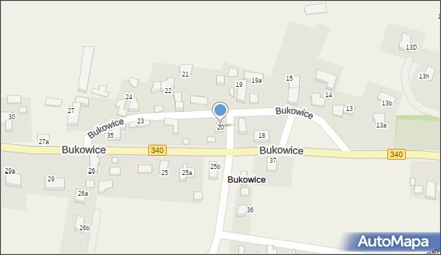 Bukowice, Bukowice, 20, mapa Bukowice