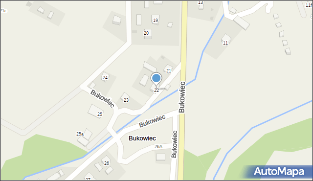 Bukowiec, Bukowiec, 22, mapa Bukowiec
