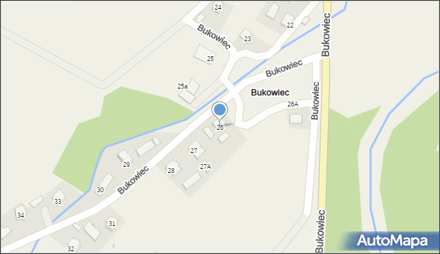 Bukowiec, Bukowiec, 26, mapa Bukowiec