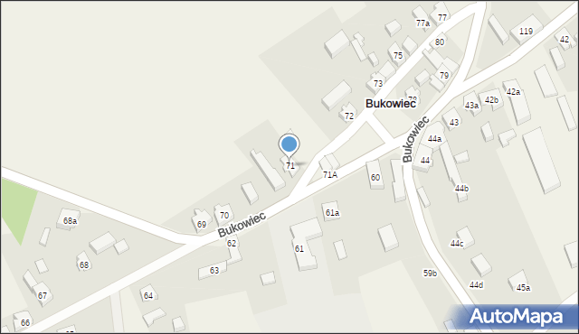 Bukowiec, Bukowiec, 71, mapa Bukowiec