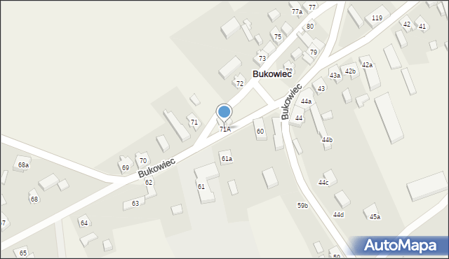 Bukowiec, Bukowiec, 71A, mapa Bukowiec