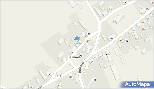 Bukowiec, Bukowiec, 75, mapa Bukowiec