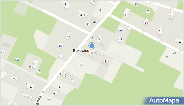 Bukowiec, Bukowa, 31, mapa Bukowiec