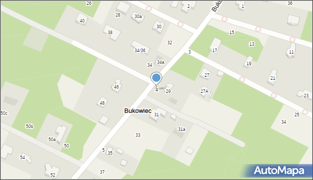 Bukowiec, Bukowa, 4, mapa Bukowiec