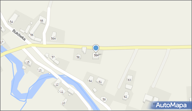 Bukówka, Bukówka, 58A, mapa Bukówka