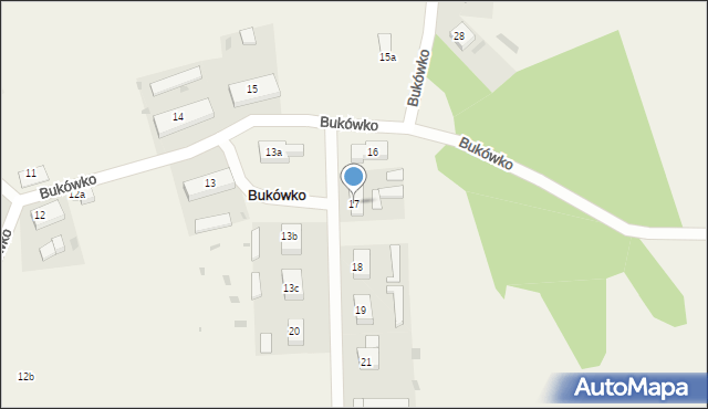 Bukówko, Bukówko, 17, mapa Bukówko