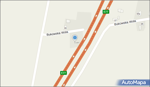 Bukowska Wola, Bukowska Wola, 100, mapa Bukowska Wola