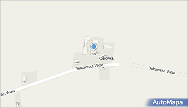 Bukowska Wola, Bukowska Wola, 109, mapa Bukowska Wola