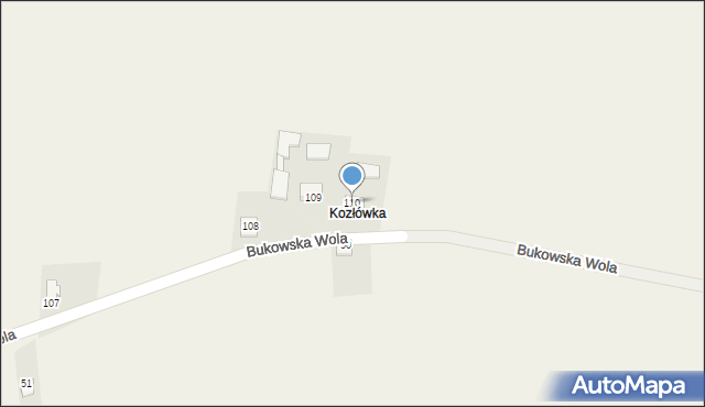 Bukowska Wola, Bukowska Wola, 110, mapa Bukowska Wola