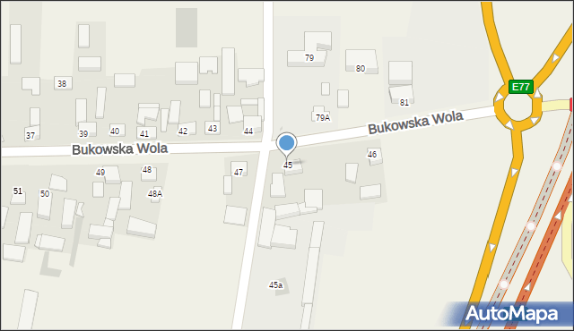 Bukowska Wola, Bukowska Wola, 45, mapa Bukowska Wola