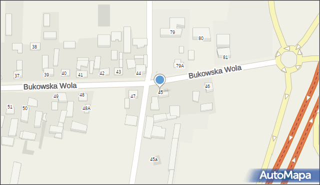 Bukowska Wola, Bukowska Wola, 45, mapa Bukowska Wola