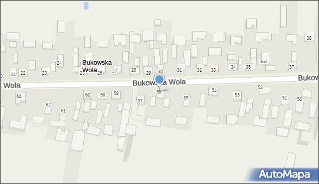 Bukowska Wola, Bukowska Wola, 56, mapa Bukowska Wola