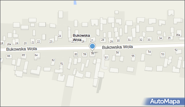 Bukowska Wola, Bukowska Wola, 58, mapa Bukowska Wola