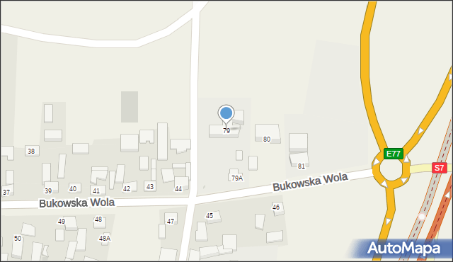 Bukowska Wola, Bukowska Wola, 79, mapa Bukowska Wola