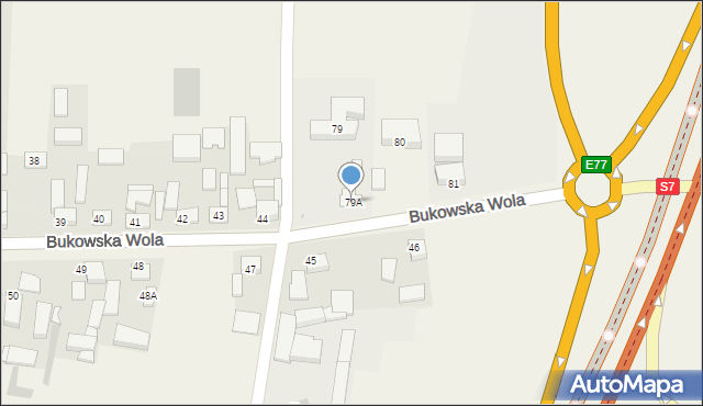 Bukowska Wola, Bukowska Wola, 79A, mapa Bukowska Wola