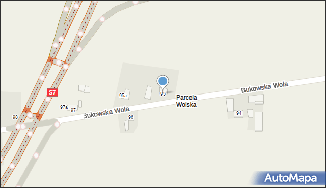 Bukowska Wola, Bukowska Wola, 95, mapa Bukowska Wola