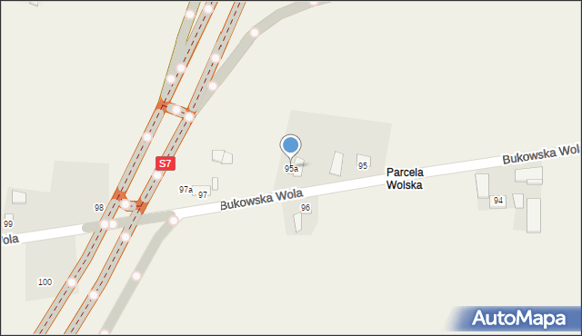 Bukowska Wola, Bukowska Wola, 95a, mapa Bukowska Wola