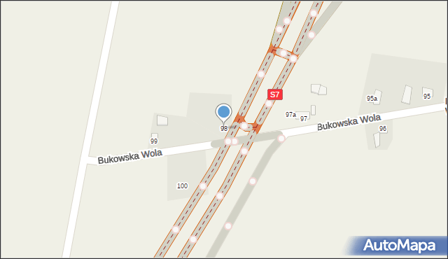 Bukowska Wola, Bukowska Wola, 98, mapa Bukowska Wola