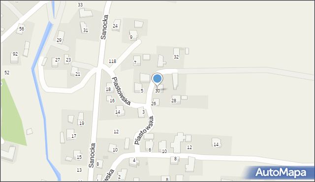 Bukowsko, Bukowsko, 121, mapa Bukowsko