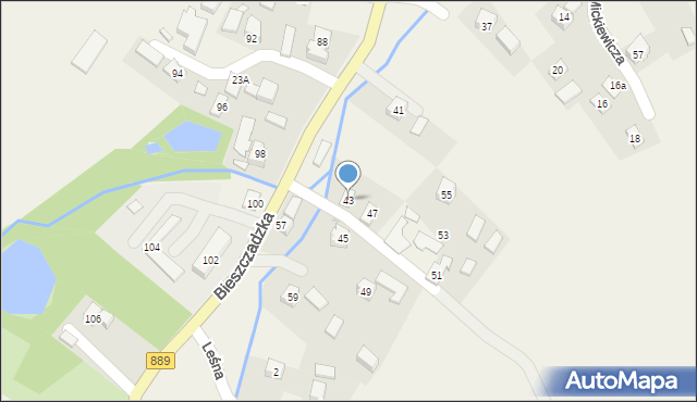 Bukowsko, Bukowsko, 213, mapa Bukowsko