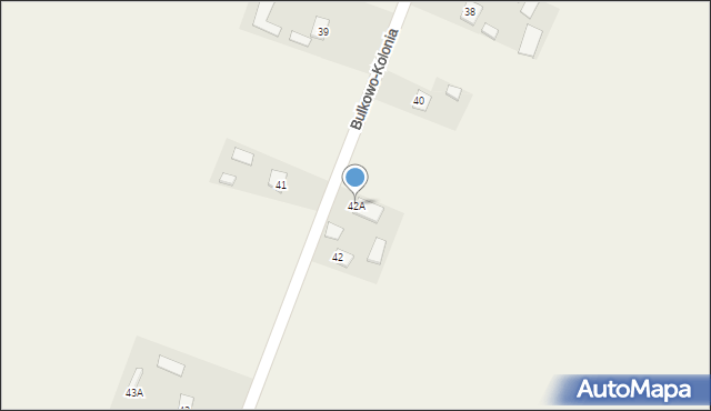 Bulkowo-Kolonia, Bulkowo-Kolonia, 42A, mapa Bulkowo-Kolonia
