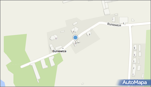 Buniewice, Buniewice, 10, mapa Buniewice