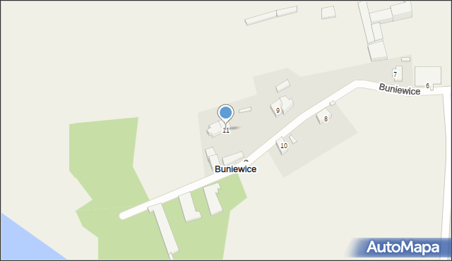 Buniewice, Buniewice, 11, mapa Buniewice