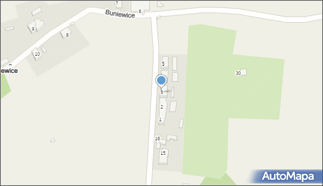 Buniewice, Buniewice, 3, mapa Buniewice