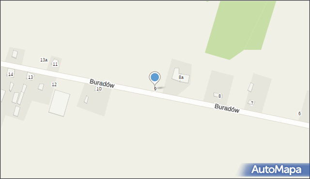 Buradów, Buradów, 9, mapa Buradów