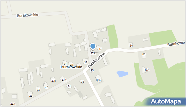 Burakowskie, Burakowskie, 37A, mapa Burakowskie