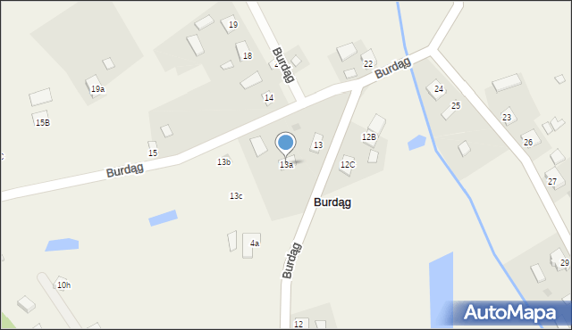 Burdąg, Burdąg, 13a, mapa Burdąg