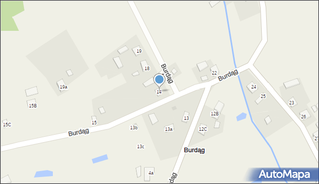 Burdąg, Burdąg, 14, mapa Burdąg