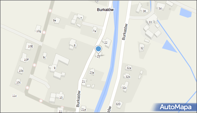 Burkatów, Burkatów, 23, mapa Burkatów