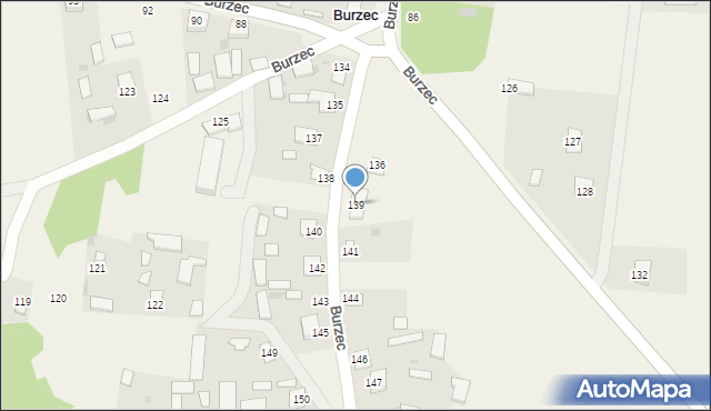 Burzec, Burzec, 139, mapa Burzec