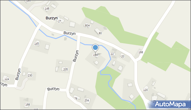 Burzyn, Burzyn, 19A, mapa Burzyn