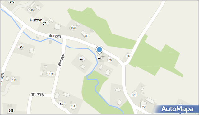 Burzyn, Burzyn, 22, mapa Burzyn