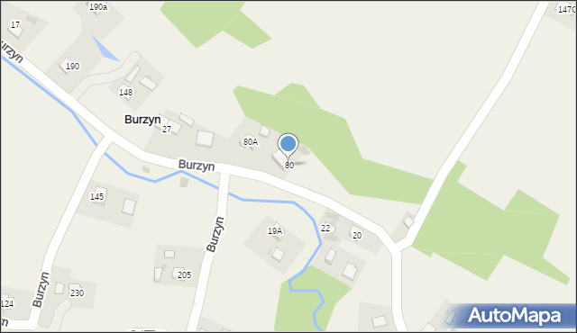 Burzyn, Burzyn, 80, mapa Burzyn