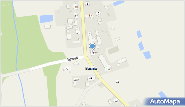 Buśnia, Buśnia, 11, mapa Buśnia