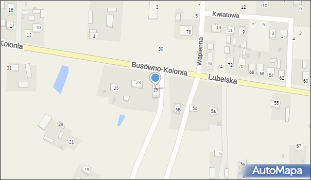 Busówno-Kolonia, Busówno-Kolonia, 15, mapa Busówno-Kolonia