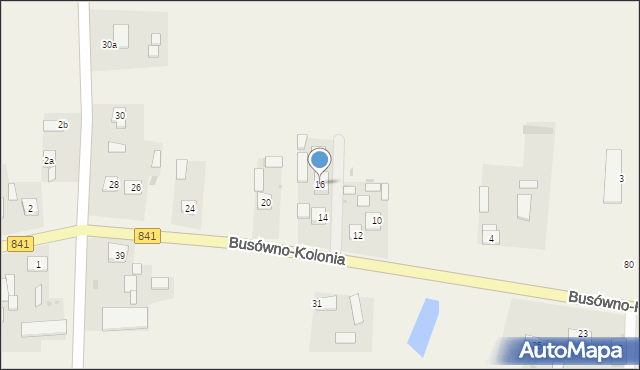 Busówno-Kolonia, Busówno-Kolonia, 16, mapa Busówno-Kolonia