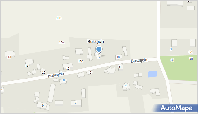 Buszęcin, Buszęcin, 17, mapa Buszęcin