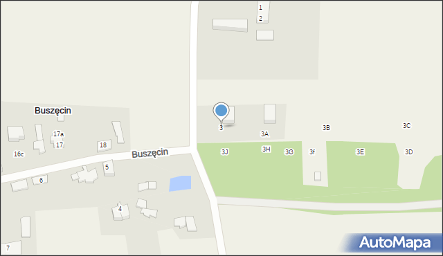 Buszęcin, Buszęcin, 3, mapa Buszęcin