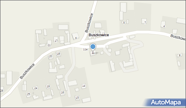 Buszkowice, Buszkowice, 11, mapa Buszkowice